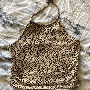 cheetah halter top